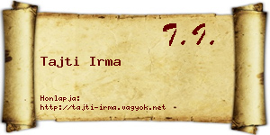 Tajti Irma névjegykártya